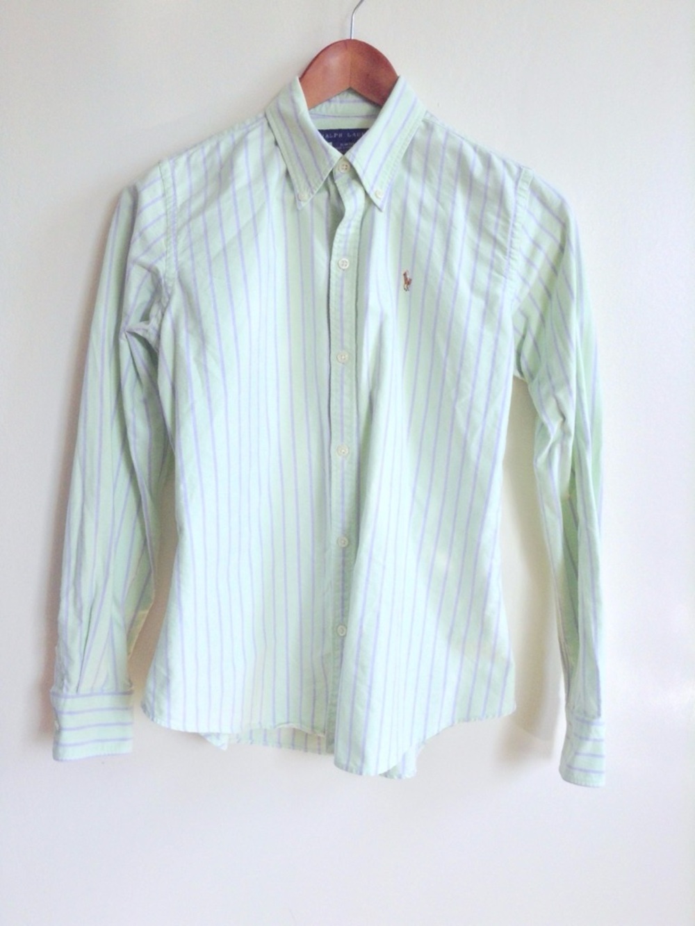 Ralph Lauren Mint Green & Lavender Striped Button-Down Shirt - Picture 11 of 11